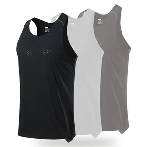 S-XL Marathon Quick Dry Sports Vest Men Summer Running Fitness Elastic Mesh Basketball Tank Top Mouwess Shirt Gym Singlet 240329