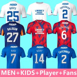 S XXL 2023 2024 Glasgow Rangers Davis Morelos Hagi Jersey de fútbol Cantwell 23 24 Camisa de fútbol Entrenamiento en casa Tercer cuarto cuarto Kit Kent Kent Kit