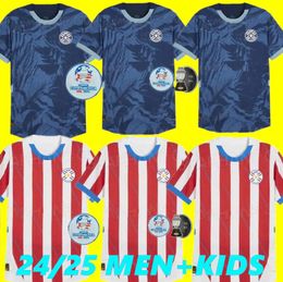 S-XXL 2024 Paraguay Soccer Jersey 2025 Copa America Camisetas de Futbol Home Away Football Shirt 24 25 hommes Kit de football kit de football