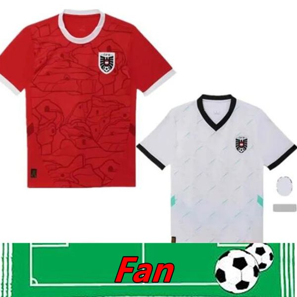 S-xxl Austria Euro 2024 Home Kits Kits Men Tops Tee Shirts Uniforms Set Tops Red White Tees 999