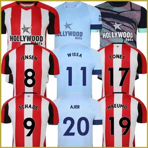 2023 2024 Brentfords maillots de football à domicile hommes enfants kit DASILVA Away23 24 HICKEY HENRY JENSEN SCHADE TONEY NORGAARD MBEUMO JANELT maillots de football