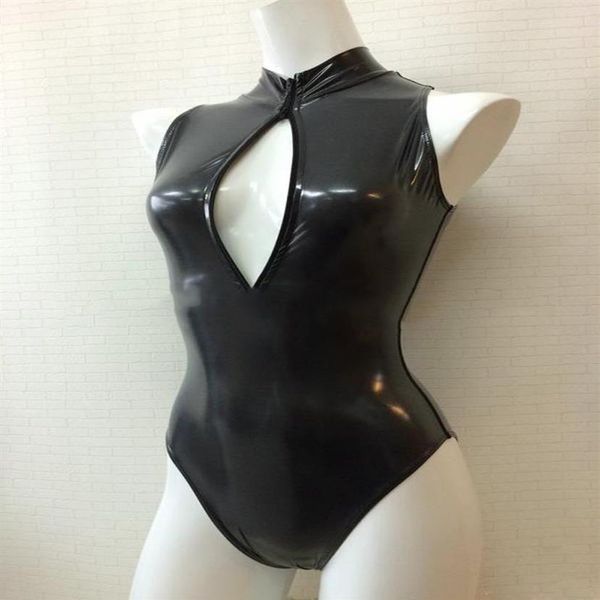 S-XXL de dos vías con cremallera y busto abierto para mujer, traje de baño Sexy de corte alto, traje de baño de Anime, aspecto húmedo, Cosplay, disfraces 194U