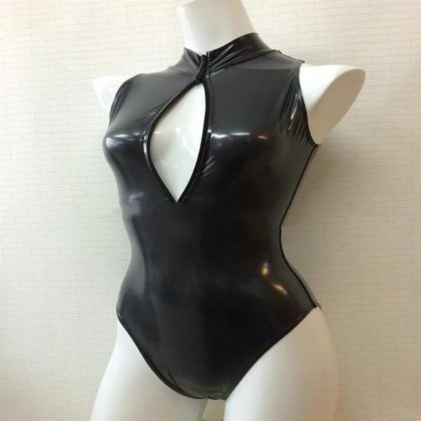 S-XXL de dos vías con cremallera y busto abierto para mujer, traje de baño Sexy de corte alto, traje de baño de Anime, aspecto húmedo, Cosplay, disfraces de 220v