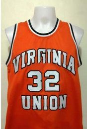 S XXS-6XL Heren #32 Ben Wallace Virginia Union University College Vintage Maat S-4XL Aangepaste naam of nummer Jersey