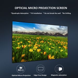 S1 80 '' 90 '' 100 '' 16: 9 HDTV Optique Micro Projection ALR Écran de Projecteur Magnétique Fixe 1.6 gain pour les projecteurs à longue focale