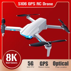 Drone S106 RC avec caméra 8K GPS 5GWifi positionnement de flux optique quadrirotor professionnel moteur sans balais Distance de vol 500M