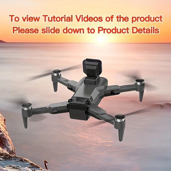 Drone ESC S109 HD : pliable, double caméra, GPS, Wifi, écran LED, retournement 3D, sac de transport - Prêt à voler ! - Noir standard