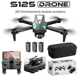 Mini drone S125 avec double caméra, localisation du flux optique, évitement des obstacles à 360 °, décollage en un clic, jouets cadeaux quadrirotor d'avion télécommandé pliable