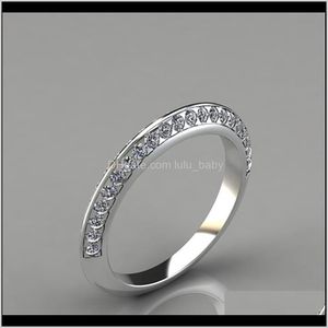 S1291 Fashion Jewely Index Ring Simple Water Diamond Men Women Vhyle Band Oxnsq