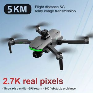 Drone de positionnement GPS à double caméra à flux optique S155 2,7K (batterie unique), moteur sans balais répéteur 5G, télécommande rechargeable, éclairage de navigation nocturne à LED.