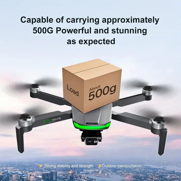 Drone plegable S155 con modo de seguimiento inteligente, seguimiento de vuelo, equipado con luces LED de navegación nocturna. ¡Perfecto para regalos para hombres principiantes y regalos para adolescentes!