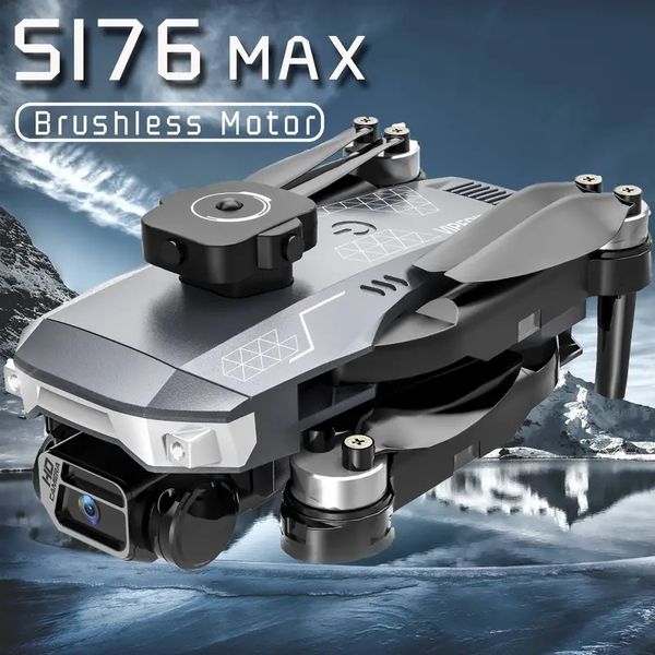 Drone RC sans balais S176 MAX SD double caméra ESC Positionnement du flux optique Sens de gravité Mode sans tête Évitement d'obstacles à 360 ° WIFI FPV Écran d'affichage RC