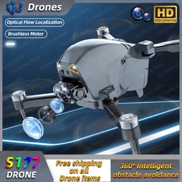 Drone S177 RC HD ESC double caméra puissance sans balais flux optique 360 ° évitement d'obstacles 2.4G WIFI FPV mode sans tête vol de trajectoire suivi intelligent quadrirotor pliable