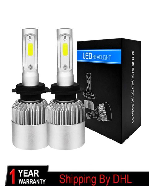 S2 Car Lights H4 LED H7 H11 H8 9005 HB3 9006 HB4 H13 9004 9007 COB AUTO CAR CHILLIGHT 72W 8000LM 6500K4765632