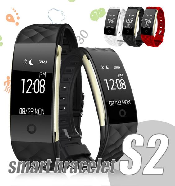 S2 Smart Bracelet Bluetooth Smartwatchs Tracker para iPhone Android IP67 impermeable al monitor de frecuencia cardíaca acero Str8138075