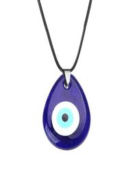 Collier avec pendentif en verre mauvais œil, bijoux à la mode, corde de cire, œil bleu turc, S2022, 2204698