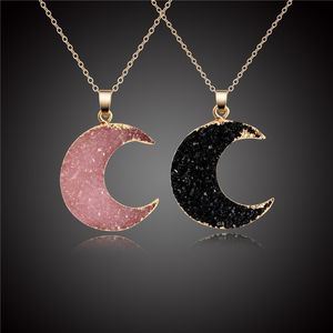 S2070 bijoux de mode lune pendentif collier résine lunes pull colliers