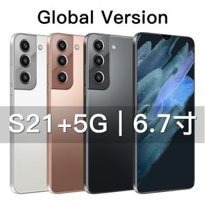 S21 5G Cross-border Nuevo llegada en stock 3G Android Smartphone de 6.7 pulgadas Pantalla de caída de agua Entrega de comercio exterior todo en uno