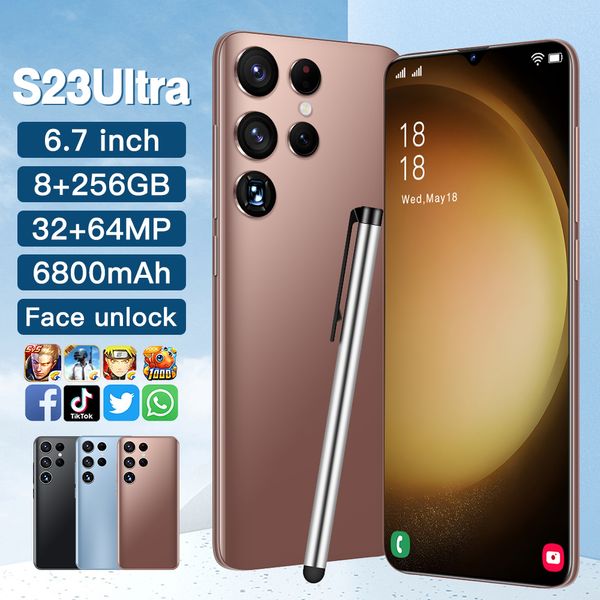 S23 Ultra nuevo teléfono inteligente android 6800mAh 7,3 pulgadas pantalla hd teléfono celular versión global 5g teléfonos móviles desbloquear 1TB