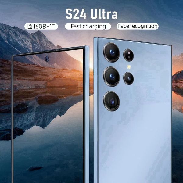 S24 Smartphone S24 Smartphone S24 Ultra Android Octa Core 6.8 pouces 256 Go 512 Go 1 To Punch-Hole Full Topp Face Face ID déverrouillé 13MP CAMERIE GPS HD Affichage anglais