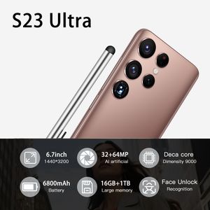 S23 Ultra Smartphone 5G Original Android 6.7 pouces HD plein écran Face ID 16GB + 1TB téléphones mobiles Version mondiale 3G 4G téléphone portable