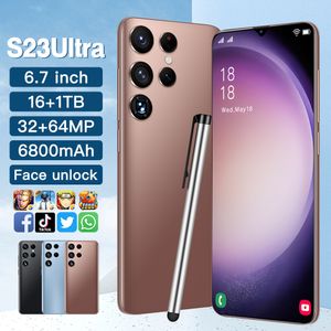 S23 Ultra Smartphone 5G Originele Android 6.7 Inch HD Volledig scherm Face ID 16GB + 1TB Mobiele telefoons Global Version 3G 4G Mobiele telefoon