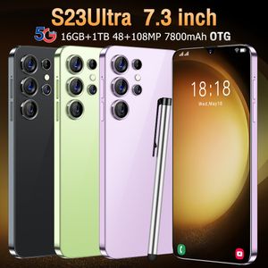 S23 Ultra Smartphone 5G Original Android 6.7 pouces HD plein écran Face ID 16GB + 1TB téléphones mobiles Version mondiale 4G 5G téléphone portable