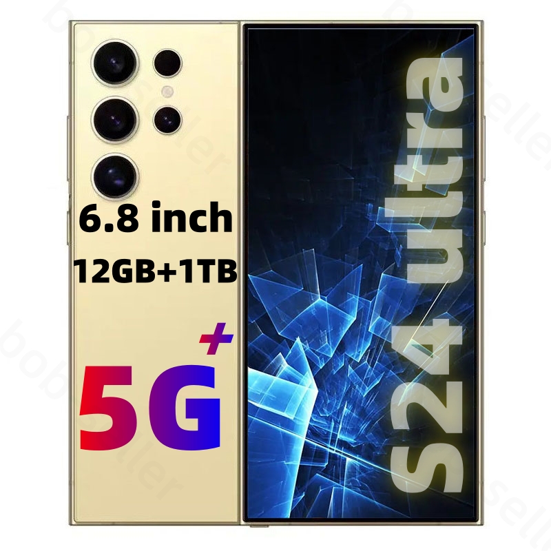 6,8 cala S24 Ultra S23 5G Telefon komórkowy 13MP aparat Android S24 Ultra Smartphone GPS odblokowany 16 GB RAM 1TB Rozpoznanie twarzy HD Pełny ekran Englis