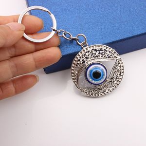 S2614 Mode-sieraden Turks Symbool Evil Eye Key Ring Vintage Blue Eye Sleutelhanger