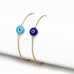 S2333 joyería de moda símbolo turco pulsera de mal de ojo pulseras de cadena de cuentas de ojos azules de resina