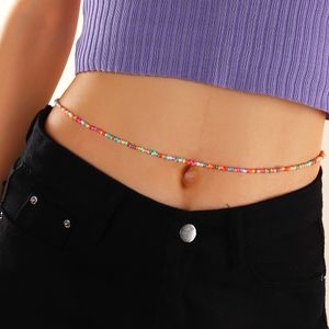 S2356 bijoux de mode bohème faits à la main coloré ventre chaîne Bikini perles ceinture perlée mince corps taille chaînes