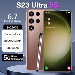 S23Ultra Android 8.1 Smartphone Touchscreen Kleurenscherm 4G RAM 64GB 128GB 256GB ROM 7,3-inch HD-scherm Smart Wake zwaartekrachtsensor ondersteunt meerdere talen