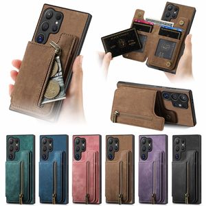 S24 Carte Pocket Pack Portefeuille Étui en cuir pour Samsung S23 Ultra Plus Fe S22 A55 M15 A04E A05 A05S AIGNAGNE COLATE CASS
