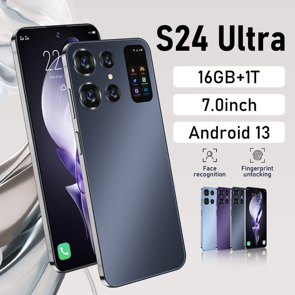 Teléfono inteligente S24 Super 5G, teléfono con batería de alta capacidad de 7,0 pulgadas, 16GB + 1TB, teléfono 5G con doble SIM, versión global, teléfono de 72MP