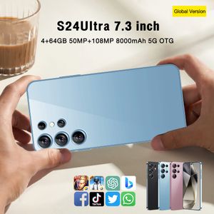 S24 Ultra 6,8 inch 5G-smartphone S23 4G ontgrendeld 6 GB 128 GB mobiele telefoon Touchscreen Octa Core 1 TB Volledig scherm Vingerafdruk Android Gezichtsherkenning 13 MP Camera GPS