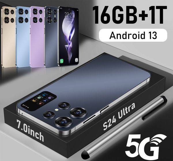 S24 Ultra Dual SIM 4G 5G Téléphone Android 16 Go + 1 To 7.0HD + Affichage 48MP + 72MP CAMERIE Android 13 Mobile Mobile Awarehouse