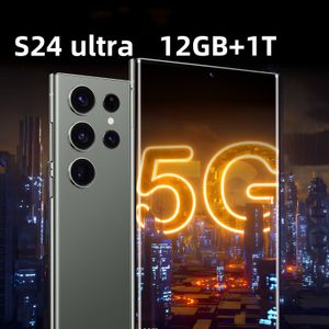 Smartphone S24 Ultra Dual SIM 5G Android Téléphone 1TB 6.8 pouces 13MP + 50MP CAMERIE MOBILES MOBILES CELLOCK SCRIP TECT TELEPLE RECONNAISSANCE FACE ANGLAIS