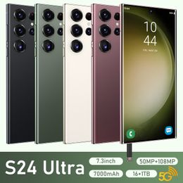 S24 Ultra true 3G 4G 5G lápiz incorporado Teléfono inteligente Android 7.3 pantalla grande 13 millones de píxeles (2GB + 16GB) Teléfonos móviles baratos.