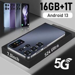 S24 Ultra Téléphone 16G 1 To 5G Téléphones mobiles d'origine 7.0in 7000mAh Phone cellulaire déverrouillée PHONES Android Celulares
