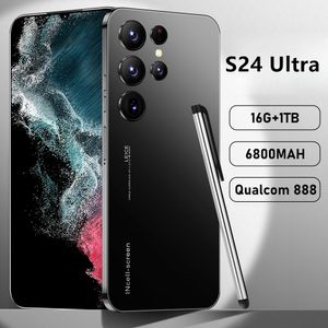 Smartphone S24 Ultra déverrouillé avec reconnaissance faciale, téléphone portable, Android, 16 Go + 1 To, 6800mAh, pour touriste, nouveau