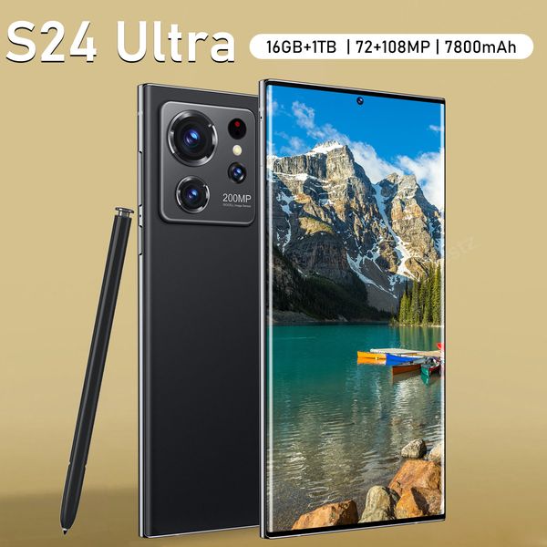 S24ultra nouveau téléphone portable transfrontalier 3 64G Version mondiale 4G Android 10 Ultra clair 7.3 grand écran usine en Stock
