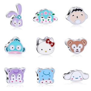 S3505 bijoux de mode émail breloques bricolage mignon dessin animé Duffy ours lapin poisson perles adapté pour Bracelet perlé accessoires