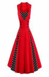 S3xl women robe rétro vintage robe 50s 60s rockabilly dot épingle up de fête d'été