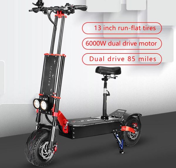 S4 à double moteur tout-terrain avec siège adulte scooter électrique 13 pouces pneus tout-terrain/route prenant en charge la livraison en entrepôt européen et américain