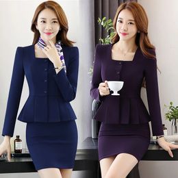 S4XL bureau femmes jupe costumes été printemps automne mode élégant Uneck à manches longues mince travail Blazer pantalons ensembles femme 240202