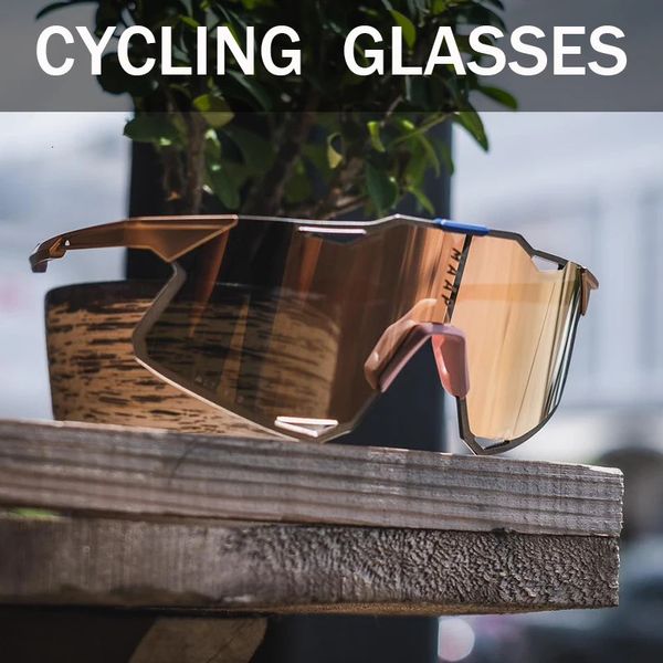 S5 Lunes à cyclistes hommes Femmes Speed Road Bike Sunglasses 3 Lens Outdoor Sport Bicycle Goggles Eyewear TR90 240416