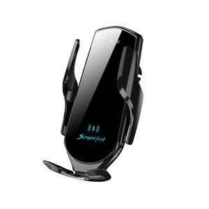 Chargeur sans fil universel 15W Support de chargeurs de voiture à serrage automatique Support de capteur intelligent Chargeur de charge rapide pour iPhone Samsung Accessoires auto dans une boîte de vente au détail