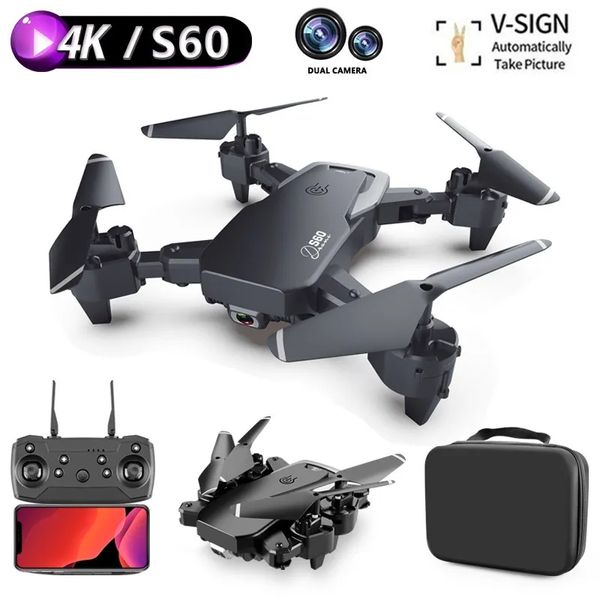 S60 Quadcopter nuevo WIFI FPV Drone con gran angular HD 4K Cámara altura mantener RC plegable Quadcopter control remoto Dron juguete de regalo