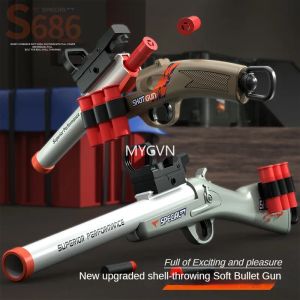 S686 Spray Soft Bullet Toy Gun Shell Ejection Launcher Chargé manuellement Fusil de chasse Modèle Cs Jeu de plein air Prop Adulte Enfants Cadeaux d'anniversaire