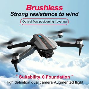 S91 Drone met afstandsbediening en dubbele HD-camera, Track Flying, One Key Surround, Smart Follow, borstelloze motordrone zelf met optische stroompositioneringsfunctie